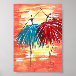 Feliz Dançarino 5x7 Canvas de Gloss de Poster Prem