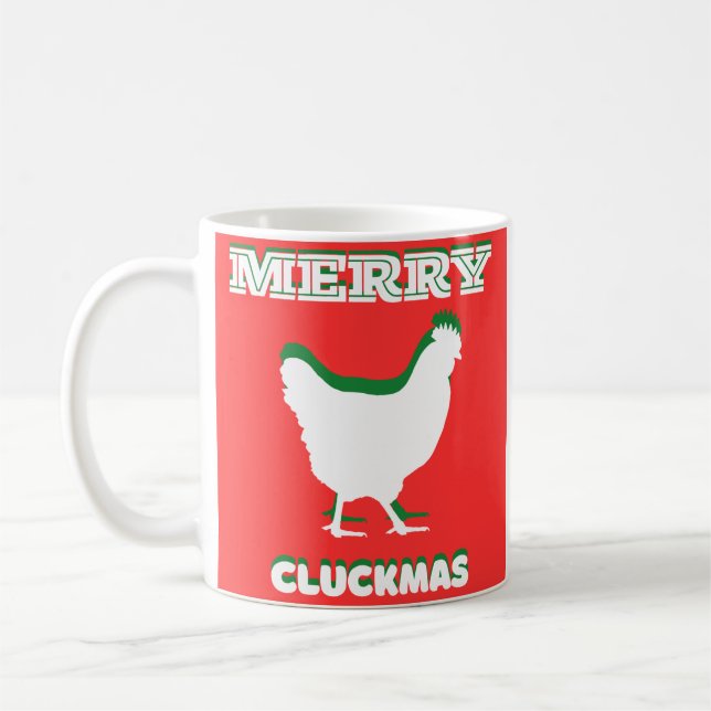 Feliz de caneca de café CLUCKMAS (Esquerda)