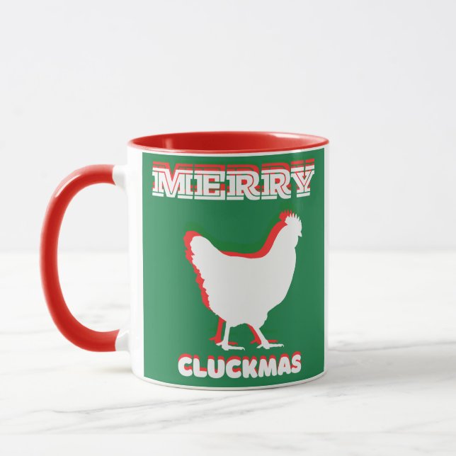 Feliz de caneca de café CLUCKMAS (Esquerda)