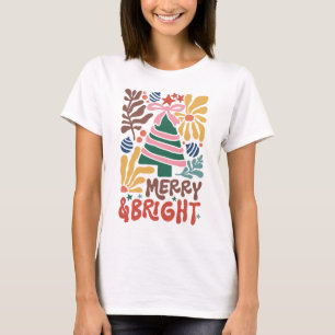 Feliz de Natal Boho e Camiseta Brilhante