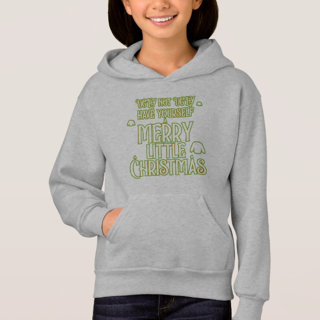 feliz de Natal feio Suéter Crianças Hoodie (Frente)
