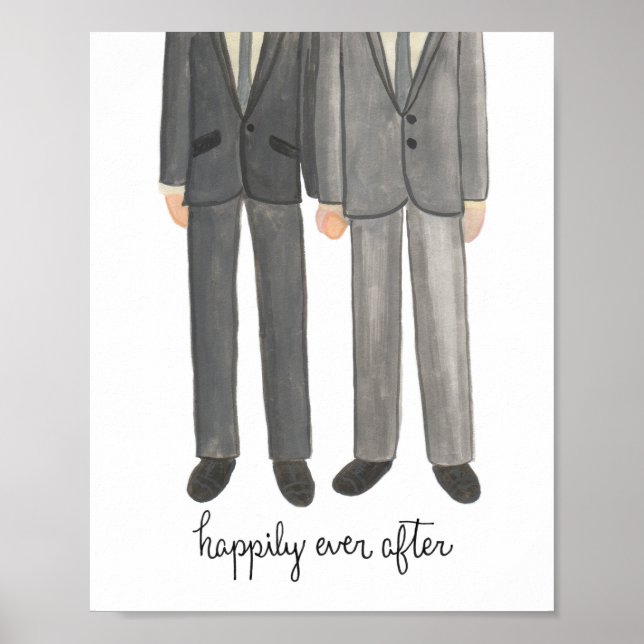 Feliz De Sempre, Gay Casal de Casamento impressão (Frente)