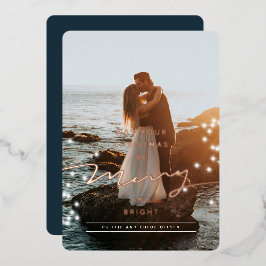 Feliz de Sparkle e Cartão de Foto de Natal Brilhan