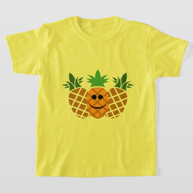 Feliz Design de abacaxi - Camiseta Básica para Men (Postura )