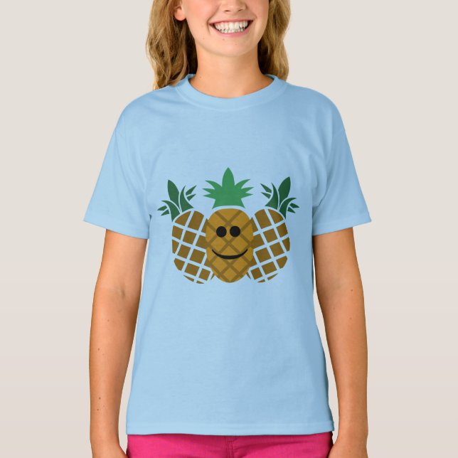 Feliz Design de abacaxi - Camiseta Básica para Men (Frente)