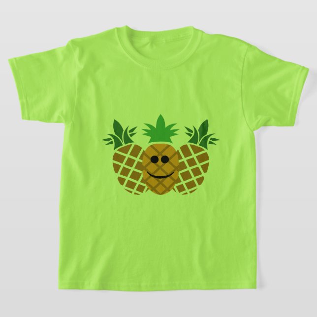Feliz Design de abacaxi - Camiseta Básica para Men (Postura )