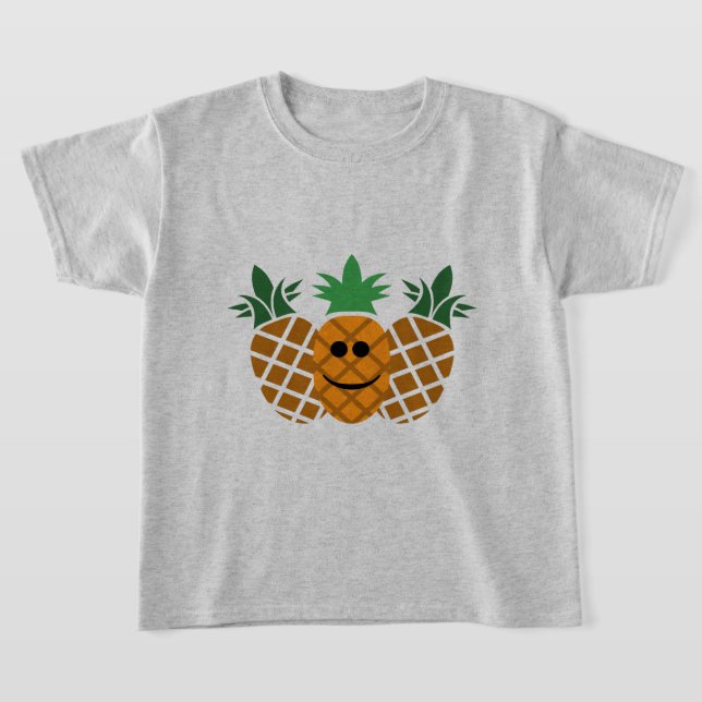 Feliz Design de abacaxi - Camiseta Básica para Men (Postura )