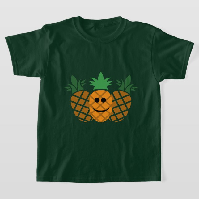 Feliz Design de abacaxi - Camiseta Básica para Men (Postura )