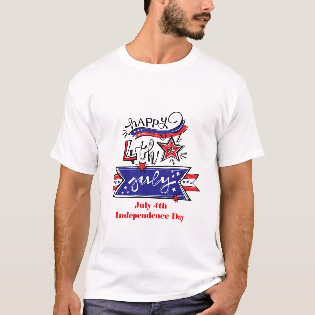 Feliz dia 4 de julho, Design de Camisa de Independ (Frente)