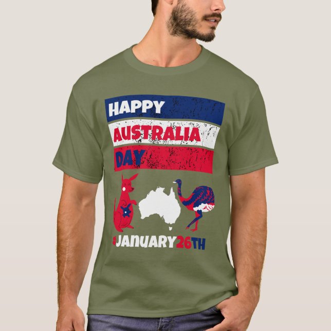 Feliz Dia da Austrália 26 de janeiro - Camisa (Frente)