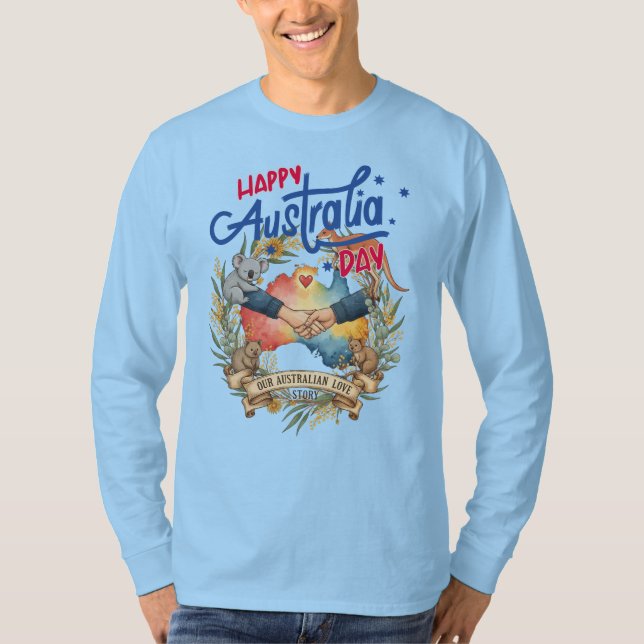 Feliz Dia da Austrália Camisa Unidade Vida Selvage (Frente)