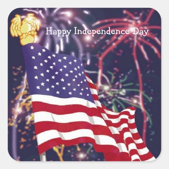 Feliz Dia da Independência - Adesivo Quadrado (Frente)