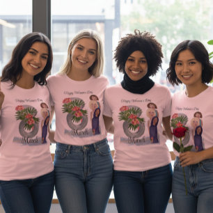 Feliz Dia da Mulher   8 de março T-Shirt Rosa