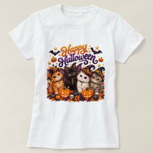 Feliz Dia das Bruxas Camiseta de Gatinhos Fofos, G
