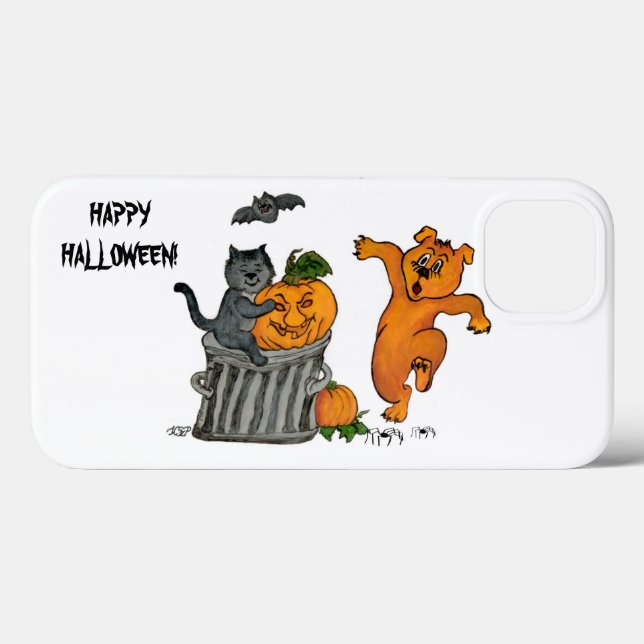 Feliz Dia das Bruxas! Cão de Bat Cat e Aranha (Verso (horizontal))
