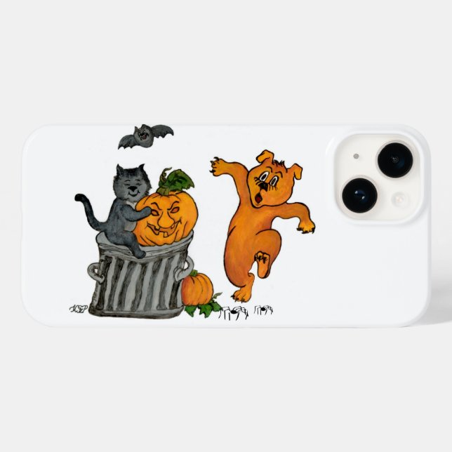 Feliz Dia das Bruxas! Cão de Bat Cat e Aranha (Verso (horizontal))