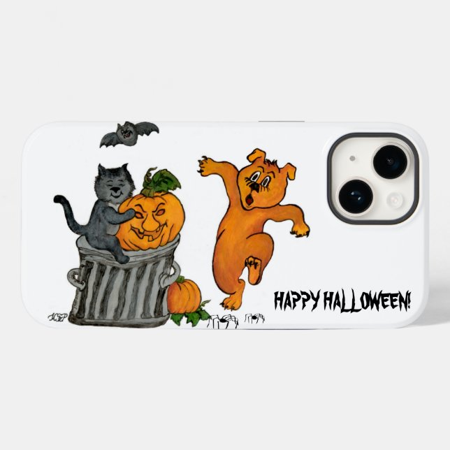 Feliz Dia das Bruxas! Cão de Bat Cat e Aranha (Verso (horizontal))