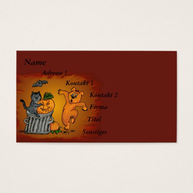 Feliz Dia das Bruxas com Cachorro de Gato e Aranha (Frente)