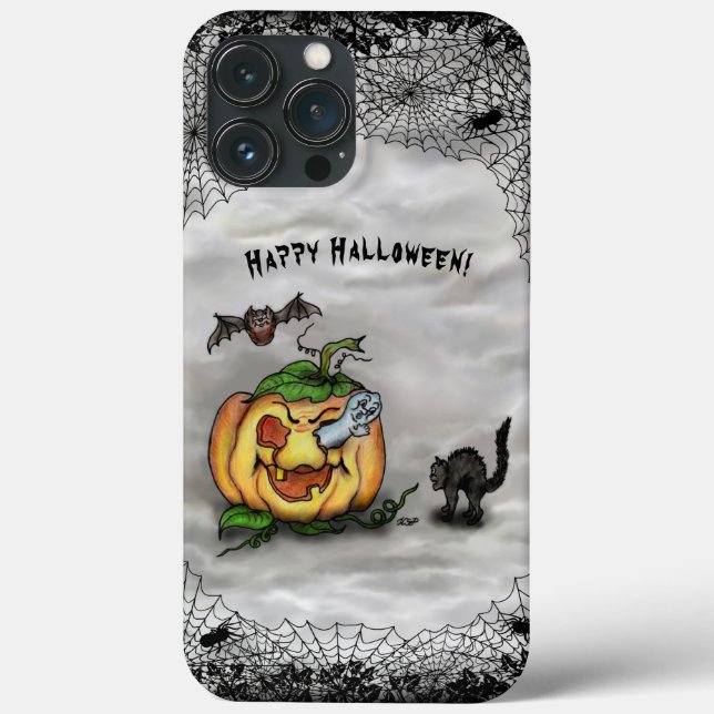Feliz Dia das Bruxas com Ghost Cat Bat Pumpkin (Verso)