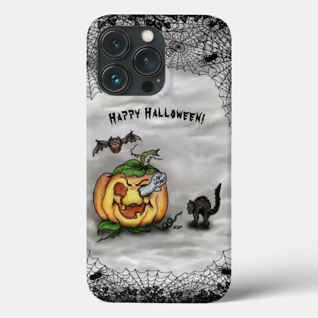 Feliz Dia das Bruxas com Ghost Cat Bat Pumpkin (Verso)
