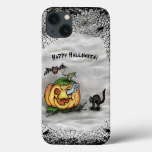 Feliz Dia das Bruxas com Ghost Cat Bat Pumpkin