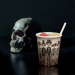 Feliz Dia das Bruxas da Família Skeleton assustado
