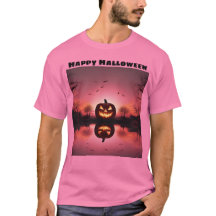 Feliz Dia das Bruxas Jack O Lantern Sunset T-Shirt