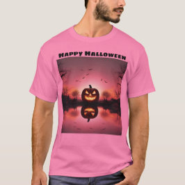 Feliz Dia das Bruxas Jack O Lantern Sunset T-Shirt