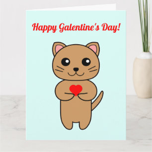 Feliz Dia das Galentinas! - Cartão com Fundo Azul