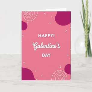 Feliz Dia das Galentinas Doodle Cartão Matte