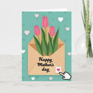 Feliz Dia das Mães Cartão de Arte de Tulipa