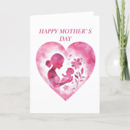 Feliz Dia das Mães Cartão de Férias Coração Rosa D
