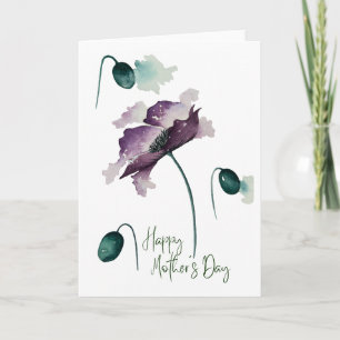 Feliz Dia das Mães Cartão Floral de Aquarela