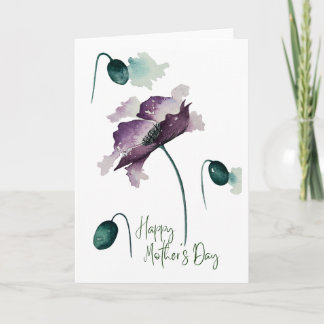 Feliz Dia das Mães Cartão Floral de Aquarela