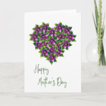 Feliz Dia das Mães Cartão Floral de Aquarela