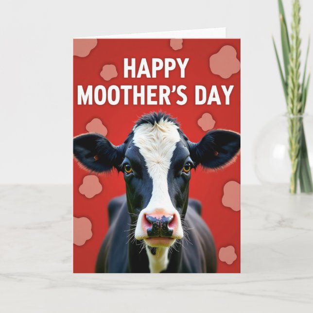 Feliz Dia das Mães Cartão Vaca (Frente)