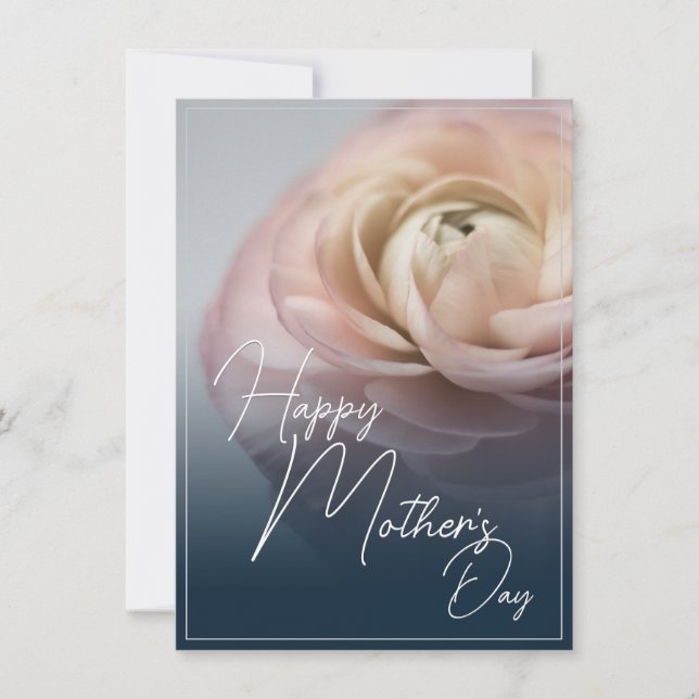 Feliz Dia das Mães com Grande Rosa Rosa (Frente)