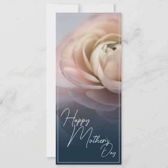 Feliz Dia das Mães com Grande Rosa Rosa (Frente)