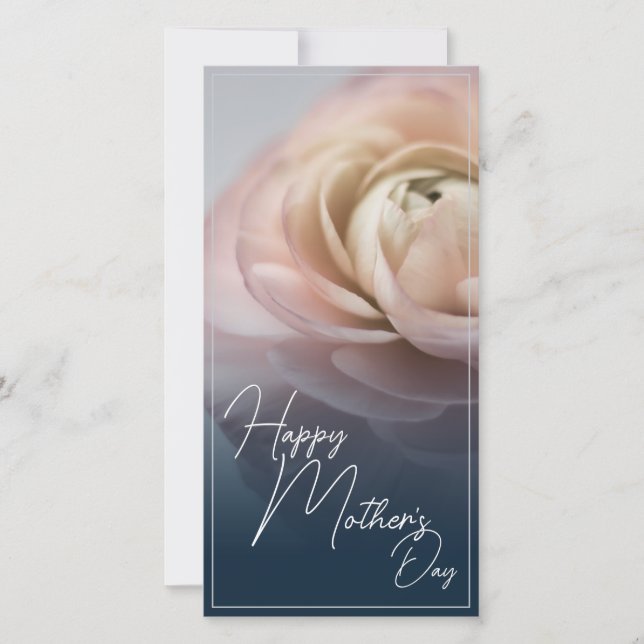 Feliz Dia das Mães com Grande Rosa Rosa (Frente)