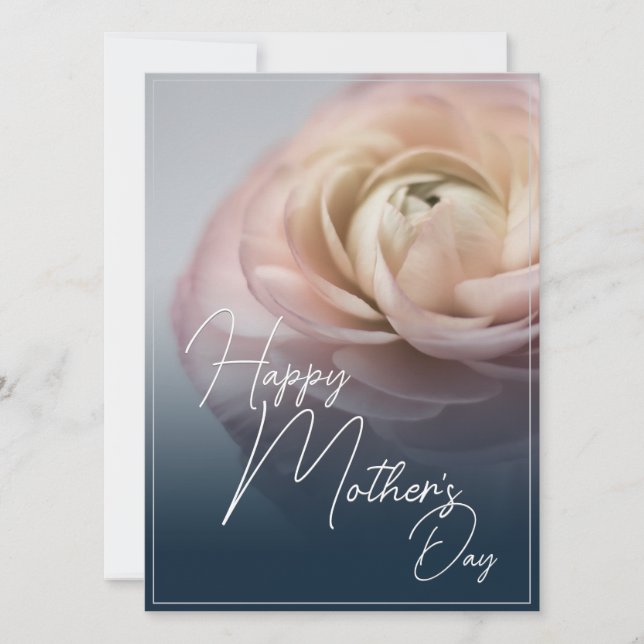 Feliz Dia das Mães com Grande Rosa Rosa (Frente)