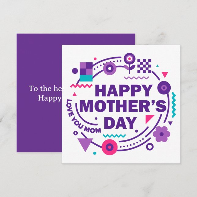 Feliz Dia das Mães Estilo Retrô Amo Você Mamãe (Frente/Verso)