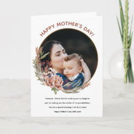 Feliz Dia das Mães Floral Foto Cartão para Filha