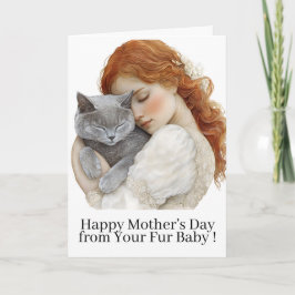 Feliz Dia das Mães Gata Mãe Gatinho Cartão Do Pet