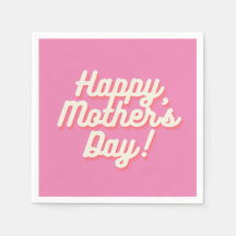 Feliz Dia das Mães Guardanapos Rosa 