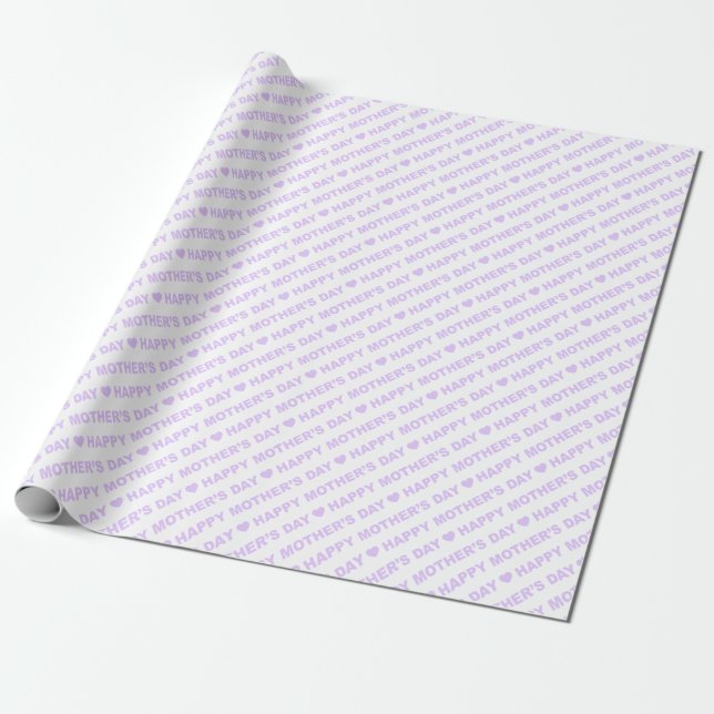 Feliz Dia das Mães Lilac em Papel de Embrulho Bran (Desenrolado)