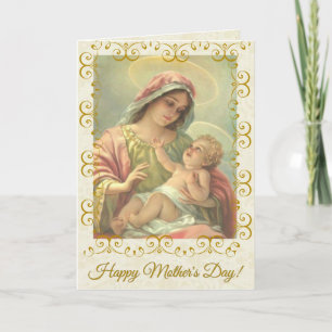 FELIZ DIA DAS MÃES VIRGEM MARIA CARTÃO RELIGIOSO