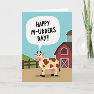 Feliz Dia das Ordenhadoras Cartão de Vaca Engraçad