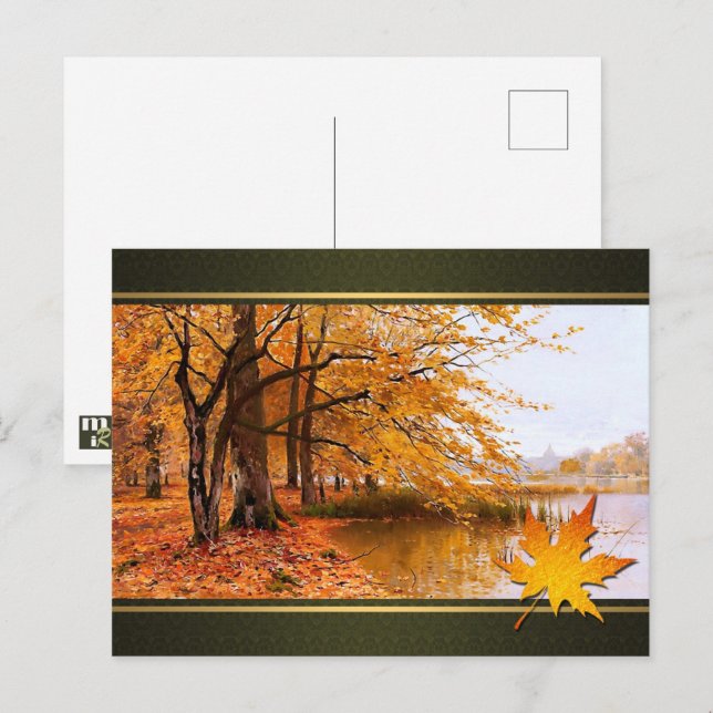 Feliz Dia de Ação de Graças. Cartão Postal de Arte (Frente/Verso)