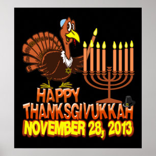 Feliz Dia de Ação de Graças de Hanukkah Poster
