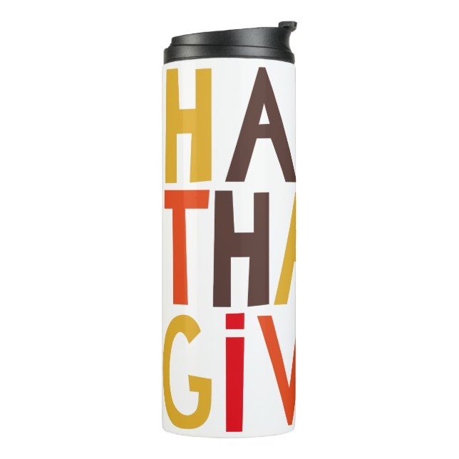 Feliz Dia de Ação de Graças! Garrafa Térmica Portá (Giro à esquerda)